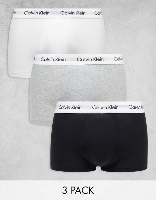 Calvin Klein - Cotton Stretch - Confezione da 3 paia di boxer aderenti a vita bassa multicolore