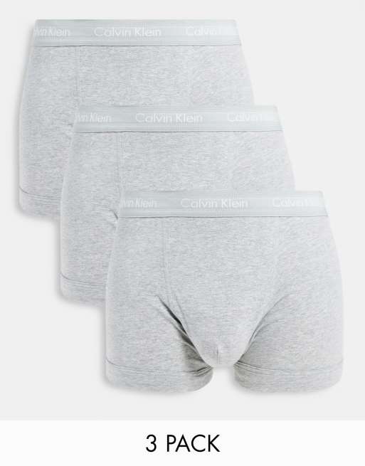 Calvin Klein - Cotton Stretch - Confezione da 3 paia di boxer aderenti grigi