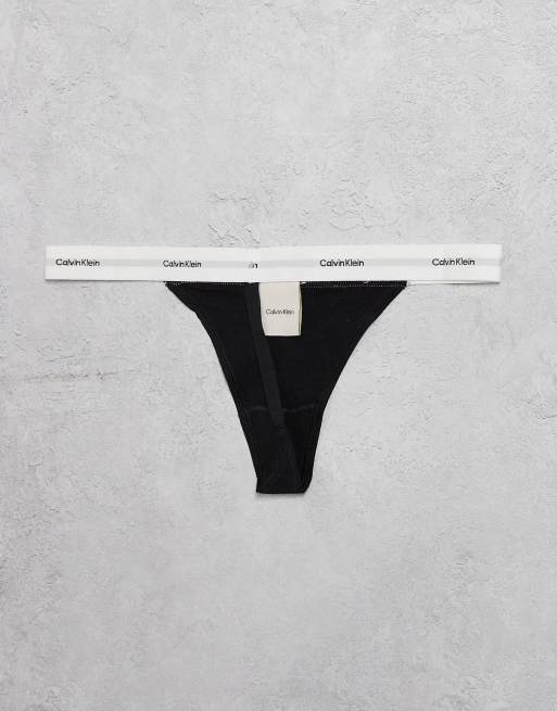 Calvin Klein - Cotton Stretch - Confezione da 3 perizomi a coste nero/bianco/grigio, 3 di 3