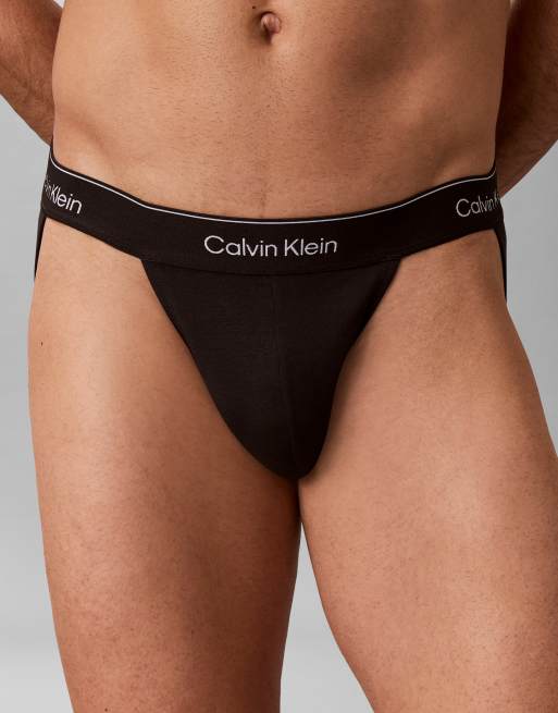 Calvin Klein - Cotton Stretch - Confezione da 3 sospensori neri con icona, 2 di 3