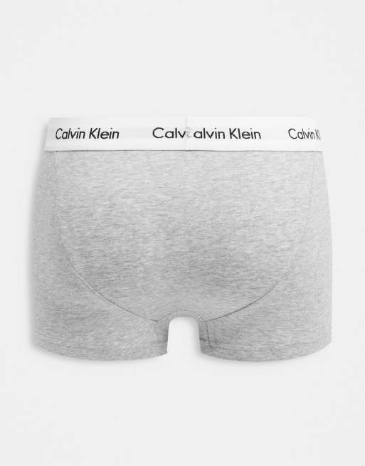 Calvin Klein - Cotton Stretch - Lot de 3 boxers taille basse avec taille griffée - Gris, 2 de 4