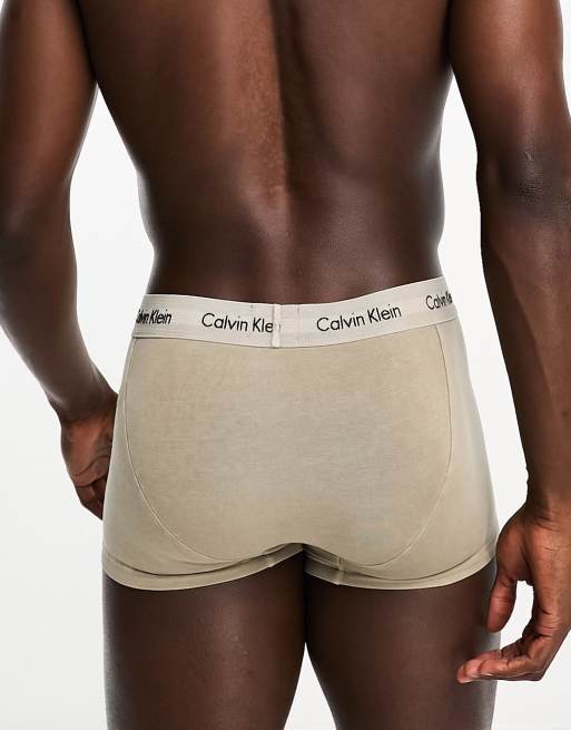 Calvin Klein cotton stretch mineral dye low rise trunk in beige