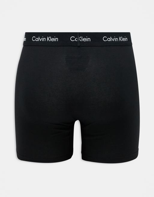 Calvin Klein - Cotton Stretch - Pakke med 5 sorte boksershorts med farvede taljebånd, 2 af 3