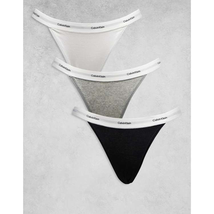 Calvin Klein Cotton Stretch Rib 3 pack string bikini briefs  display picture 2