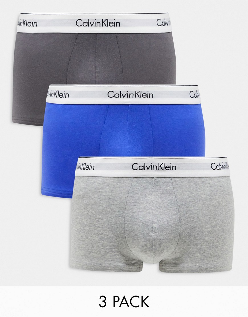Calvin Klein cotton stretch trunks 3 pack in multi