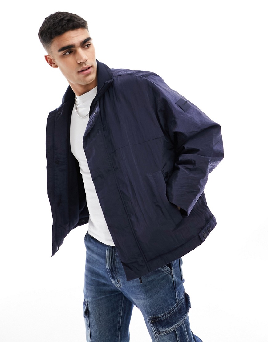 Calvin Klein Crinkle Nylon Blouson Jacket in blue