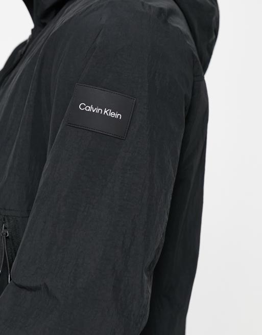 Calvin klein nylon hooded sales jacket