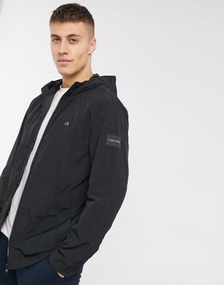 Calvin Klein crinkle nylon jacket in black