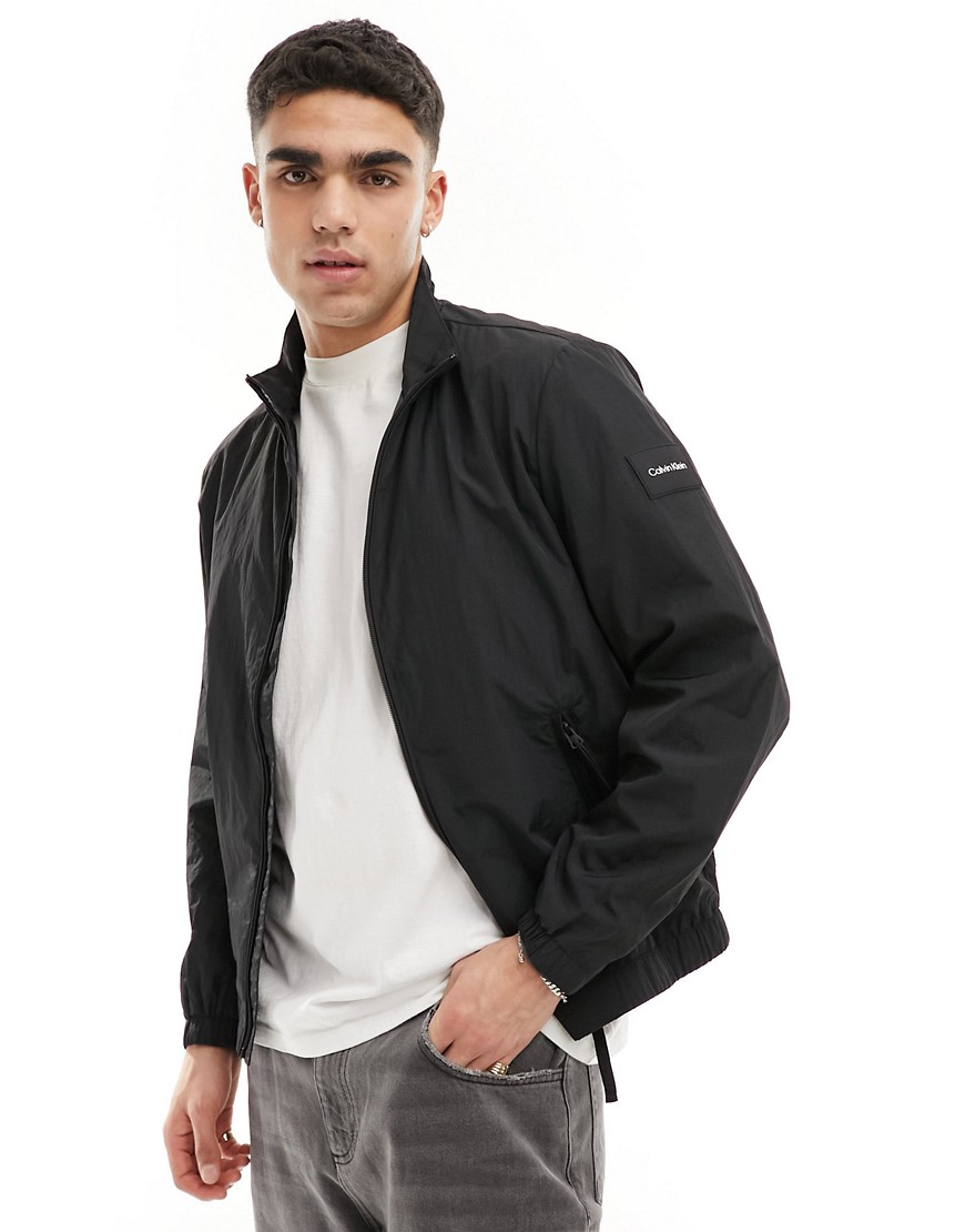 Calvin Klein crinkle nylon jacket in black