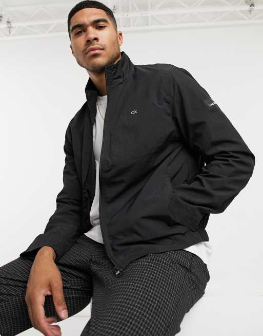 Calvin Klein crinkle nylon jacket in black | ASOS