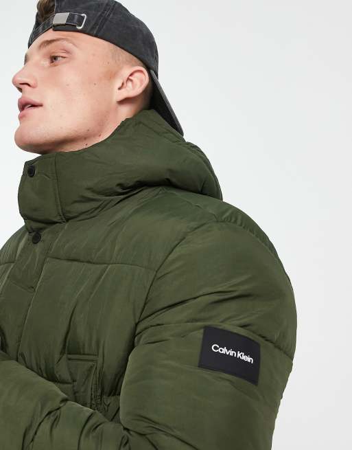 Calvin klein cheap green puffer jacket