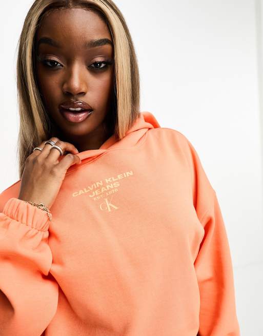 Calvin klein deals hoodie orange