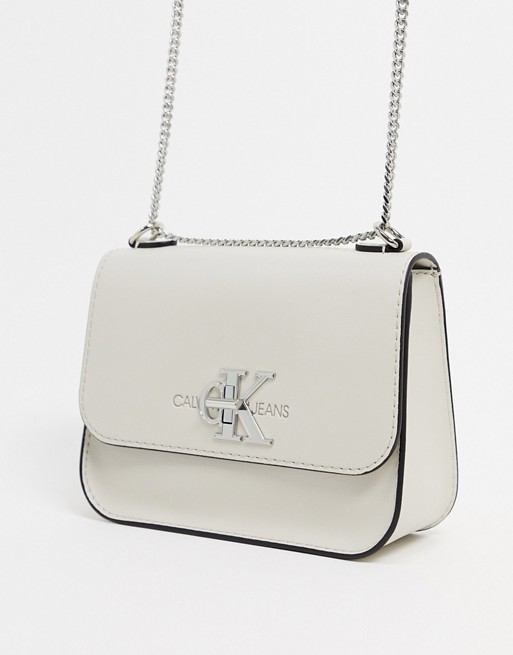 Calvin Klein cross body bag with chains in stone