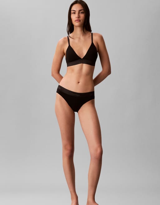 Calvin Klein culotte de bikini métallisée - Icon en coton modal noir, 2 de 5