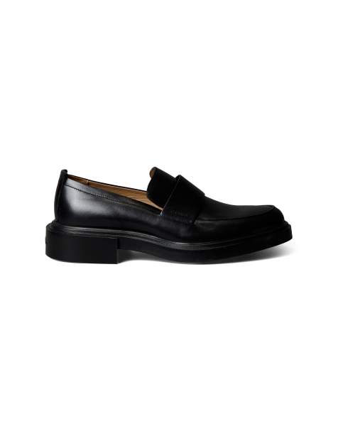 Calvin Klein cupped band detail loafers in black - view 1