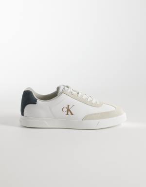 Calvin Klein cupsole trainers in white and grey