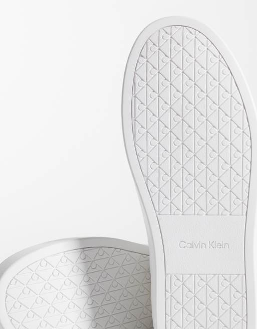 Calvin Klein cupsole trainers with embossed logo in white, 4 of 5