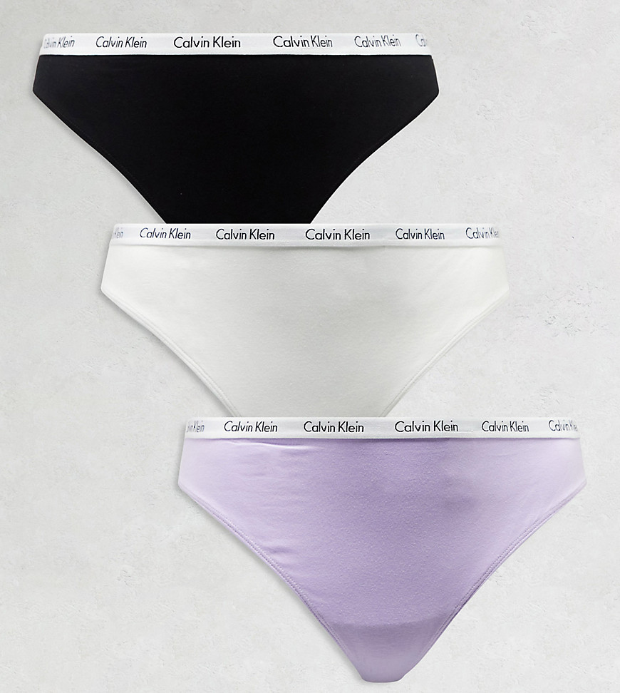 Calvin Klein Curve 3-pack High Waist Thong In Multi
