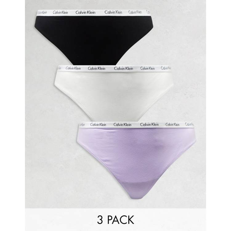 Buy Calvin Klein Underwear Brand Waist Mid Rise Thong - Pack Of 3