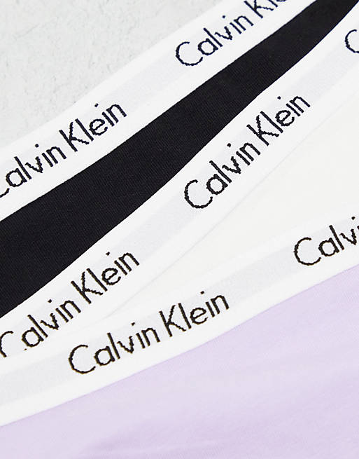 Calvin Klein CK One Plus logo mesh thong in black