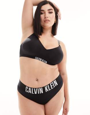 Calvin Klein Curve - Intense Power - Bikinihose aus schwarzer Mikrofaser