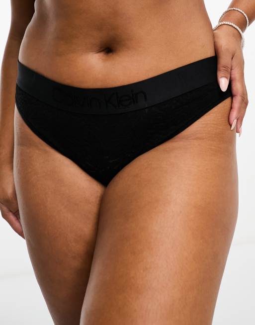 Calvin Klein Curve Intrinsic high waist thong in black | ASOS