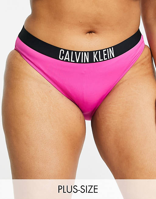Calvin Klein Curve logo bikini bottom in pink