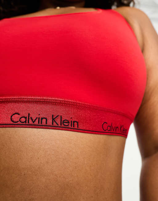 Calvin Klein Curve Modern Cotton bralet in red