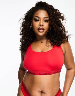 Calvin Klein Curve Modern Cotton bralette in red