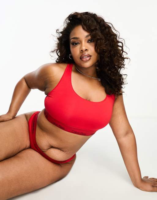 Calvin Klein Curve Modern Cotton Brassière Rouge ASOS