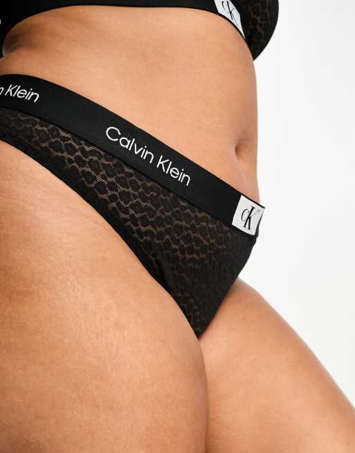 Calvin Klein Modern Cotton Thong In Black