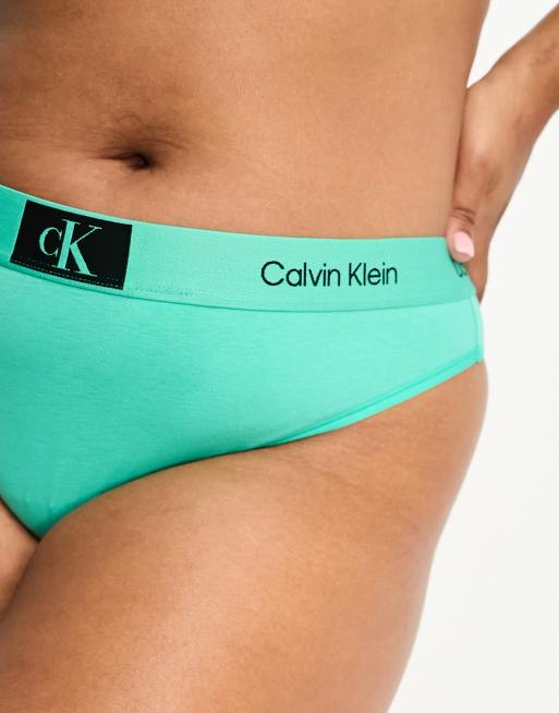 Calvin Klein Curve Modern Cotton high waist thong in blue