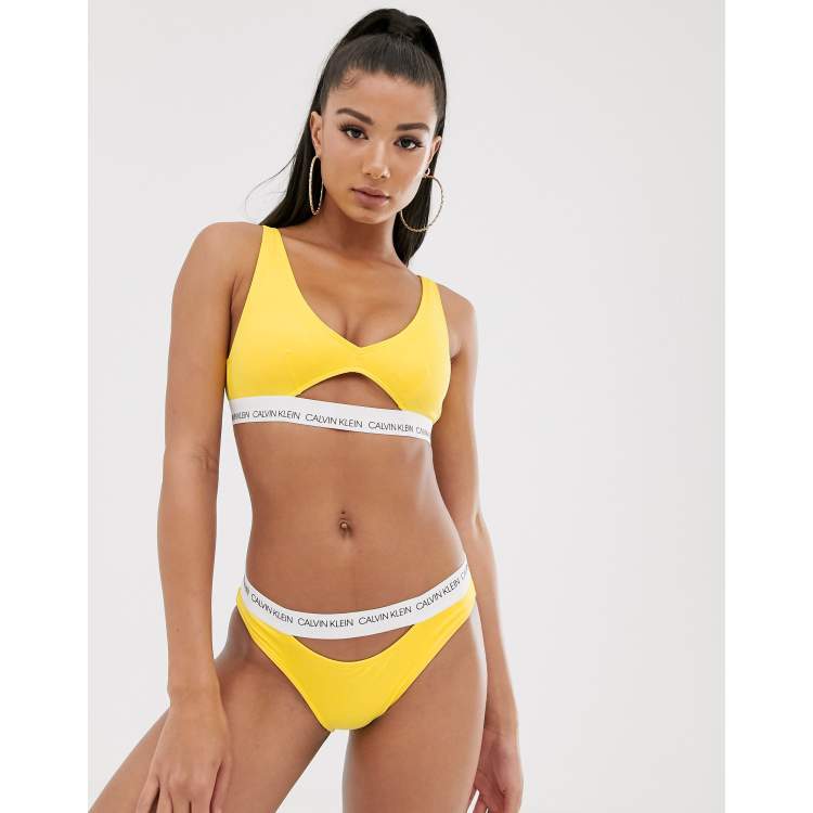 Yellow calvin store klein top