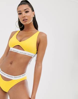 yellow calvin klein bikini