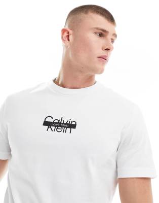 Calvin Klein cut through logo t-shirt in bright white