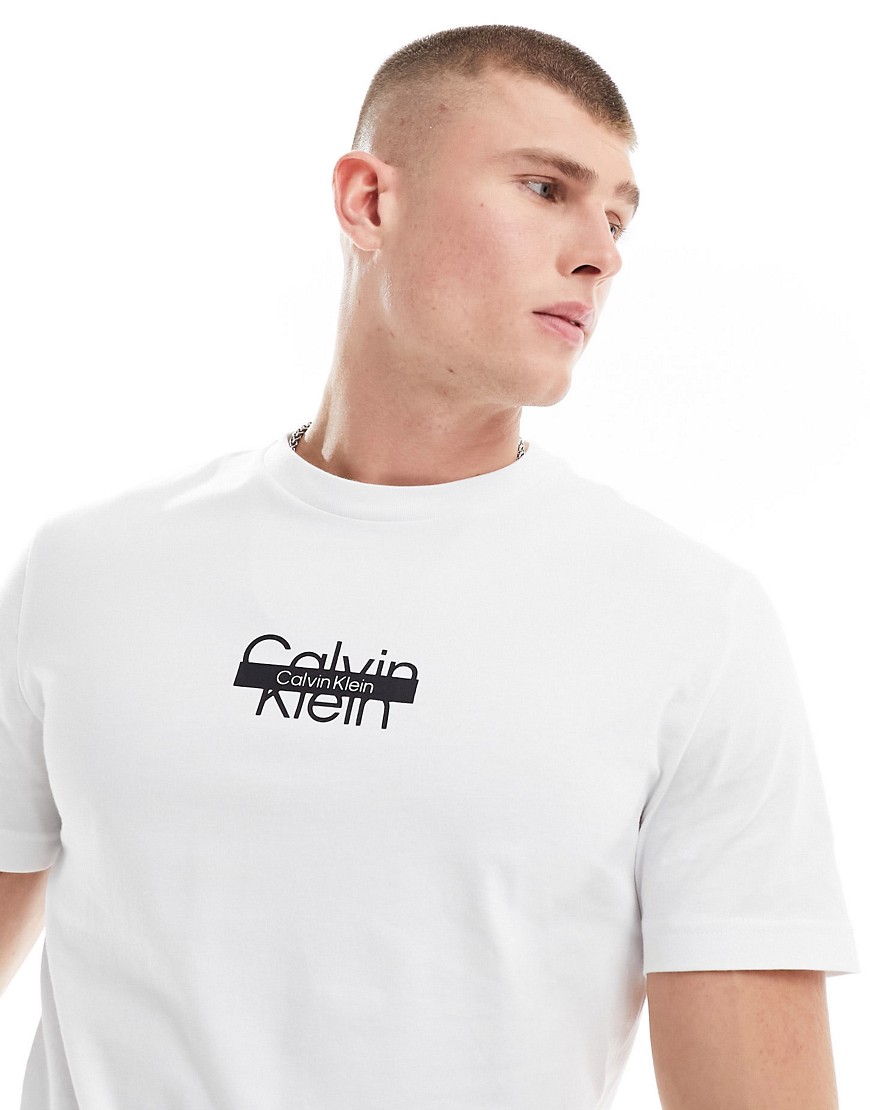 Calvin Klein cut through logo t-shirt in bright white