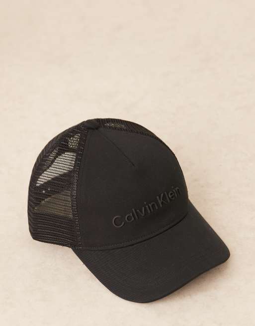 Calvin Klein – Czarna czapka trucker z wytłoczonym napisem, 3 z 3