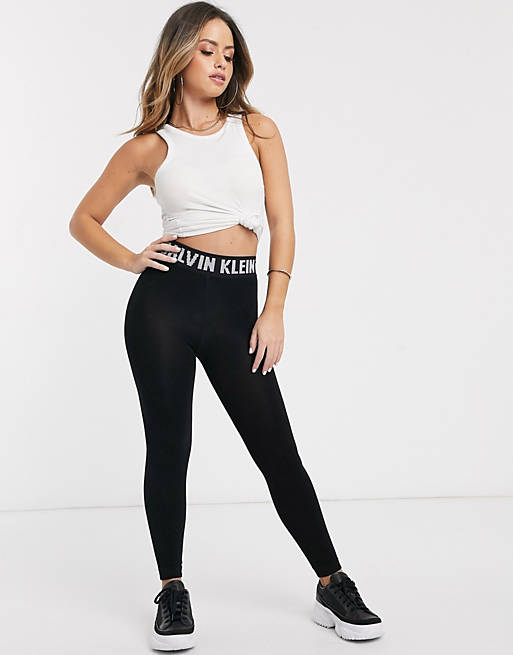 Calvin Klein – Czarne legginsy z kultowym logo