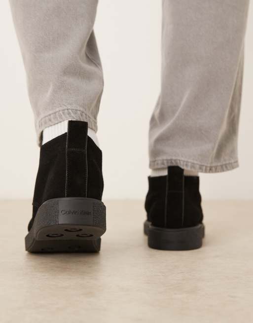 Calvin Klein – Czarne zamszowe buty chukka, 3 z 4