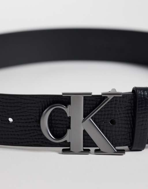 Calvin Klein – Czarny fakturowany pasek o szerokości 40 mm, 2 z 3