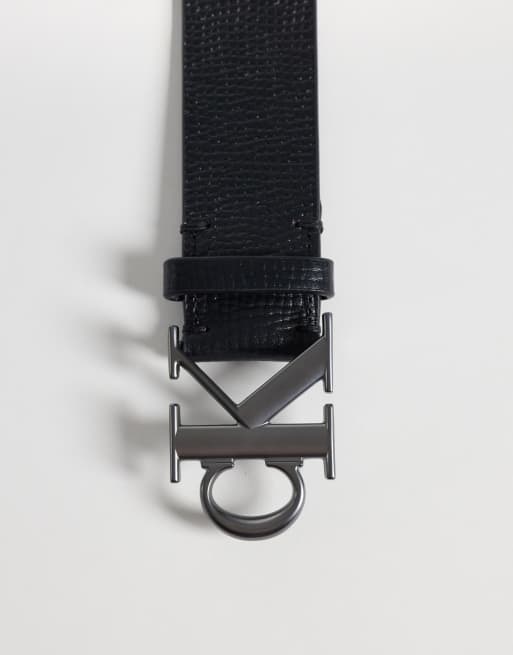 Calvin Klein – Czarny fakturowany pasek o szerokości 40 mm, 3 z 3