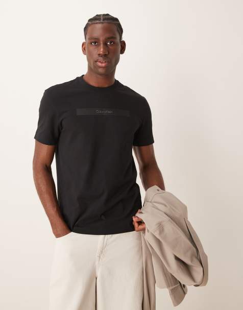 Calvin Klein embroidered logo t-shirt in black