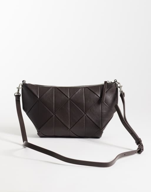 Calvin Klein – Czekoladowobrązowa pleciona torebka na ramię, 4 z 4