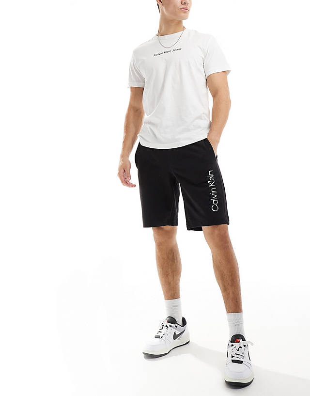 Calvin Klein - degrade logo jersey shorts in black