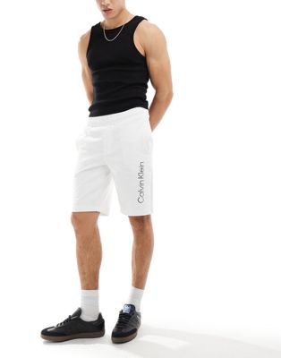 Calvin Klein degrade logo jersey shorts in white