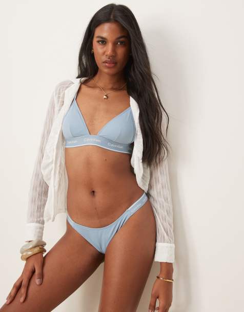 Calvin Klein - Delta - Bikini incurvé - Denim délavé - view 1