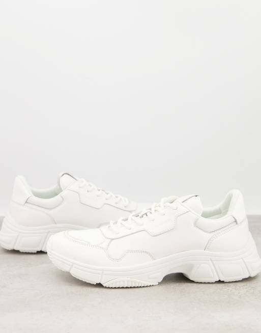 calvin klein demos chunky trainers in white