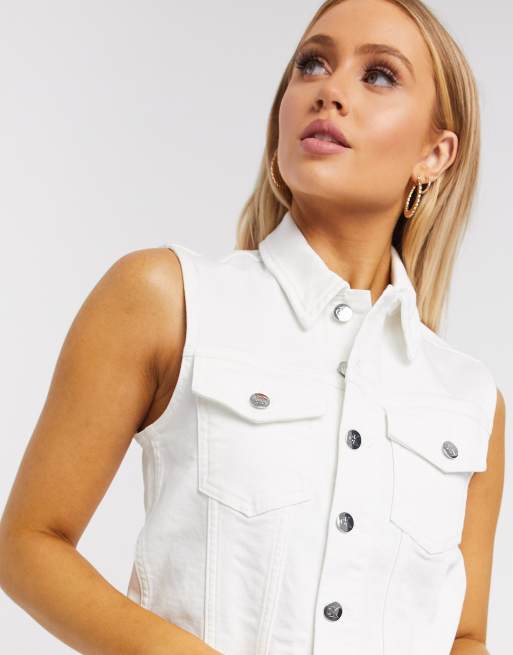 Calvin Klein denim vest in white