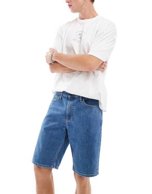 Calvin Klein - Denimshorts i mellemblå vask