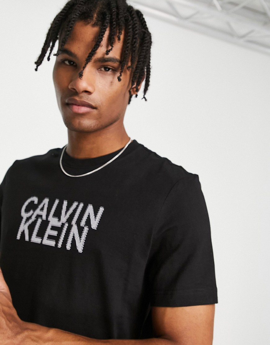 Calvin Klein distorted logo T-shirt in black